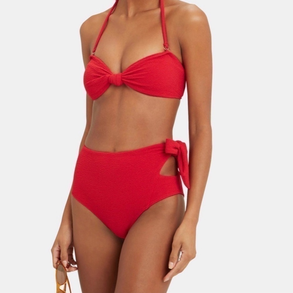 Suboo Giselle Cut Out High Waisted Bottoms In Red - Picture 2 of 16
